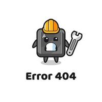 error 404 with the cute keyboard button mascot vector