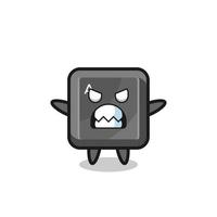 wrathful expression of the keyboard button mascot character vector