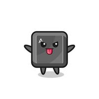 naughty keyboard button character in mocking pose vector