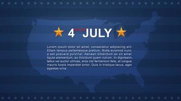 4th of July background for USA Independence Day with blue background and American flag. Vector. vector