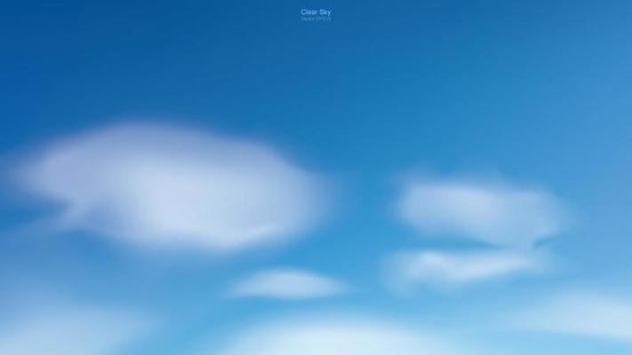 Blue sky background with white clouds. Abstract sky for natural background. Vector illustration.