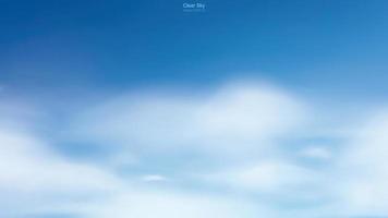 Blue sky background with white clouds. Abstract sky for natural background. Vector illustration.