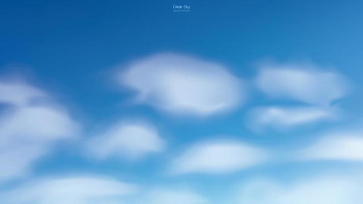Blue sky background with white clouds. Abstract sky for natural background. Vector illustration.