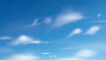 Blue sky background with white clouds. Abstract sky for natural background. Vector illustration.