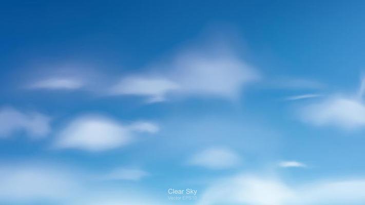 Blue sky background with white clouds. Abstract sky for natural background. Vector illustration.