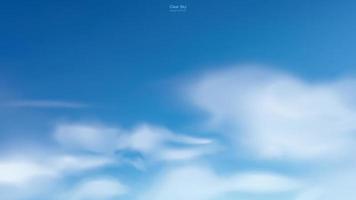Blue sky background with white clouds. Abstract sky for natural background. Vector illustration.