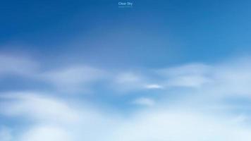 Blue sky background with white clouds. Abstract sky for natural background. Vector illustration.