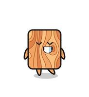 plank wood cartoon illustration with a shy expression vector