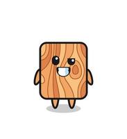 cute plank wood mascot with an optimistic face