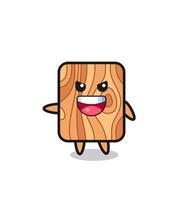 plank wood cartoon with very excited pose vector