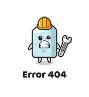 error 404 con la linda mascota de tiza vector