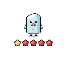 the illustration of customer bad rating, chalk cute character with 1 star vector