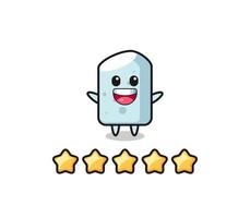 the illustration of customer best rating, chalk cute character with 5 stars vector