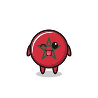 cute morocco flag character in sweet expression while sticking out her tongue vector