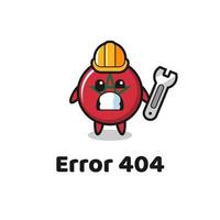 error 404 con la linda mascota de la bandera de marruecos vector