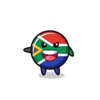 south africa flag cartoon with very excited pose vector