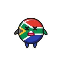 el personaje muerto de la mascota de la bandera de sudáfrica vector