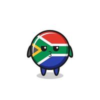the bored expression of cute south africa flag characters vector