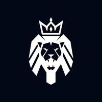 león real logotipo de ilustración de león con una corona vector