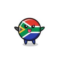 naughty south africa flag character in mocking pose vector