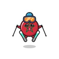 morocco flag mascot character as a ski player vector