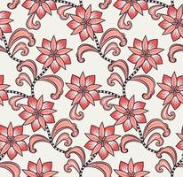 COLORFUL FLOWERS BATIK PATTERN. BATIK SEAMLESS PATTERN VECTOR