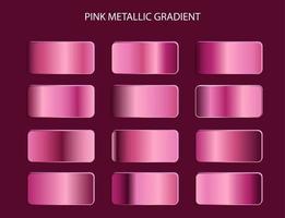 elegant warm pink metallic color gradient set collection design element vector