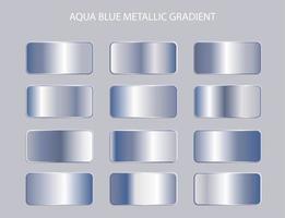 soft aqua blue metallic color gradient set collection design element vector