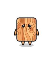 the lazy gesture of plank wood cartoon character vector