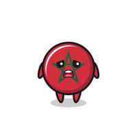 disappointed expression of the morocco flag cartoon vector