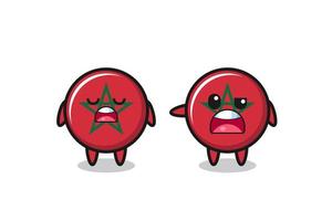 illustration of the argue between two cute morocco flag characters vector