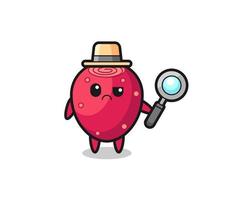 the mascot of cute prickly pear as a detective vector