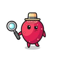 prickly pear detective character is analyzing a case vector