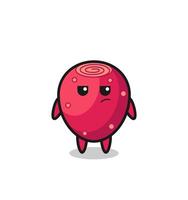 cute prickly pear character with suspicious expression vector