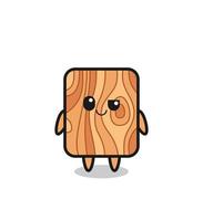 plank wood cartoon with an arrogant expression vector