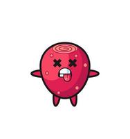 character of the cute prickly pear with dead pose vector