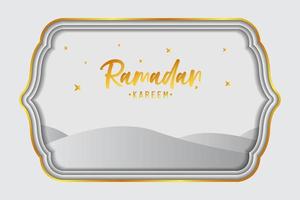 hermoso fondo de ramadan kareem en marco dorado vector