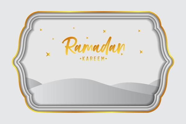 Beautiful ramadan kareem background in gold frame