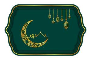 Realistic ramadan kareem background in green papercut style vector