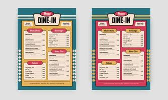 Fast food menu. Restaurant fast food cafe menu template flyer. vector