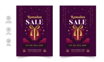 Ramadan Kareem Flyer. Ramadan Kareem set of posters or invitations design. decorative retro greeting card or invitation layout design vector