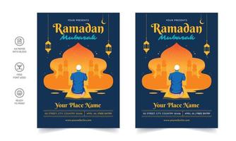 Ramadan Kareem Flyer. Ramadan Kareem set of posters or invitations design. decorative retro greeting card or invitation layout design vector