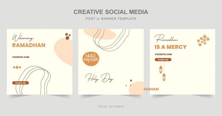 Ramadan Social Media Post design. A good template for advertising on social media. Perfect for social media posts, background, and web banner internet ads.