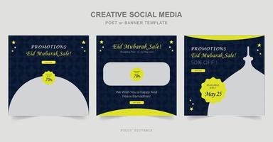 diseño de publicaciones en redes sociales de ramadán. una buena plantilla para publicidad en las redes sociales. perfecto para publicaciones en redes sociales, antecedentes y anuncios web en Internet. vector