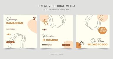 Ramadan Social Media Post design. A good template for advertising on social media. Perfect for social media posts, background, and web banner internet ads. vector