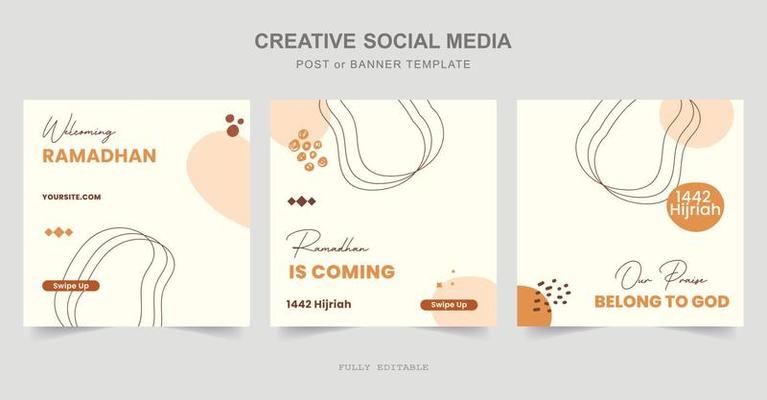 Ramadan Social Media Post design. A good template for advertising on social media. Perfect for social media posts, background, and web banner internet ads.