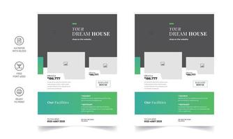 Real State Business Flyer Template - Home Selling Advertisement. Editable Flyer Template, Brochure Design, Real Estate Trifold Brochure or a4 size flyer. vector