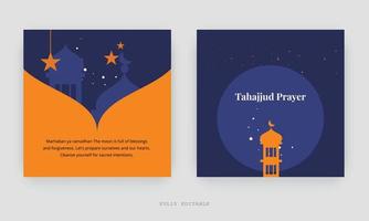 diseño de publicaciones en redes sociales de ramadán. una buena plantilla para publicidad en las redes sociales. perfecto para publicaciones en redes sociales, antecedentes y anuncios web en Internet. vector