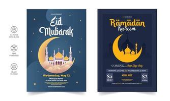 Ramadan Kareem Flyer. Ramadan Kareem set of posters or invitations design. decorative retro greeting card or invitation layout design vector