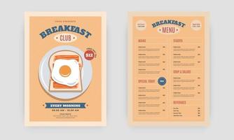 Fast food menu. Restaurant fast food cafe menu template flyer. vector